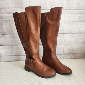 Women's Comfortview The Milan Wide Calf Boot Cognac-Brown 10 Wide